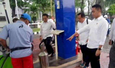 Tim-Gabungan-Polres-Mojokerto-Sidak-SPBU-Antisipasi-Kecurangan-Pengisian-BBM