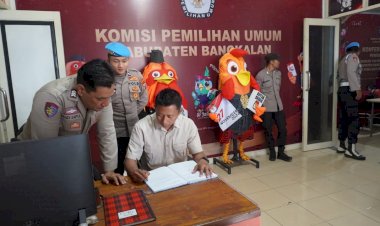 Tahap-Kampanye-Pilkada-2024,-Polres-Bangkalan-Tingkatkan-Patroli-dan-Penjagaan-Kantor-KPU-dan-Bawaslu