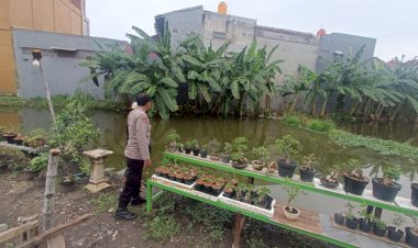 Bhabinkamtibmas-Cek-Budidaya-Ikan-Gurame-di-Desa-Tambak-Sumur,-Dukung-Ketahanan-Pangan-Mandiri